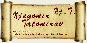 Njegomir Tatomirov vizit kartica